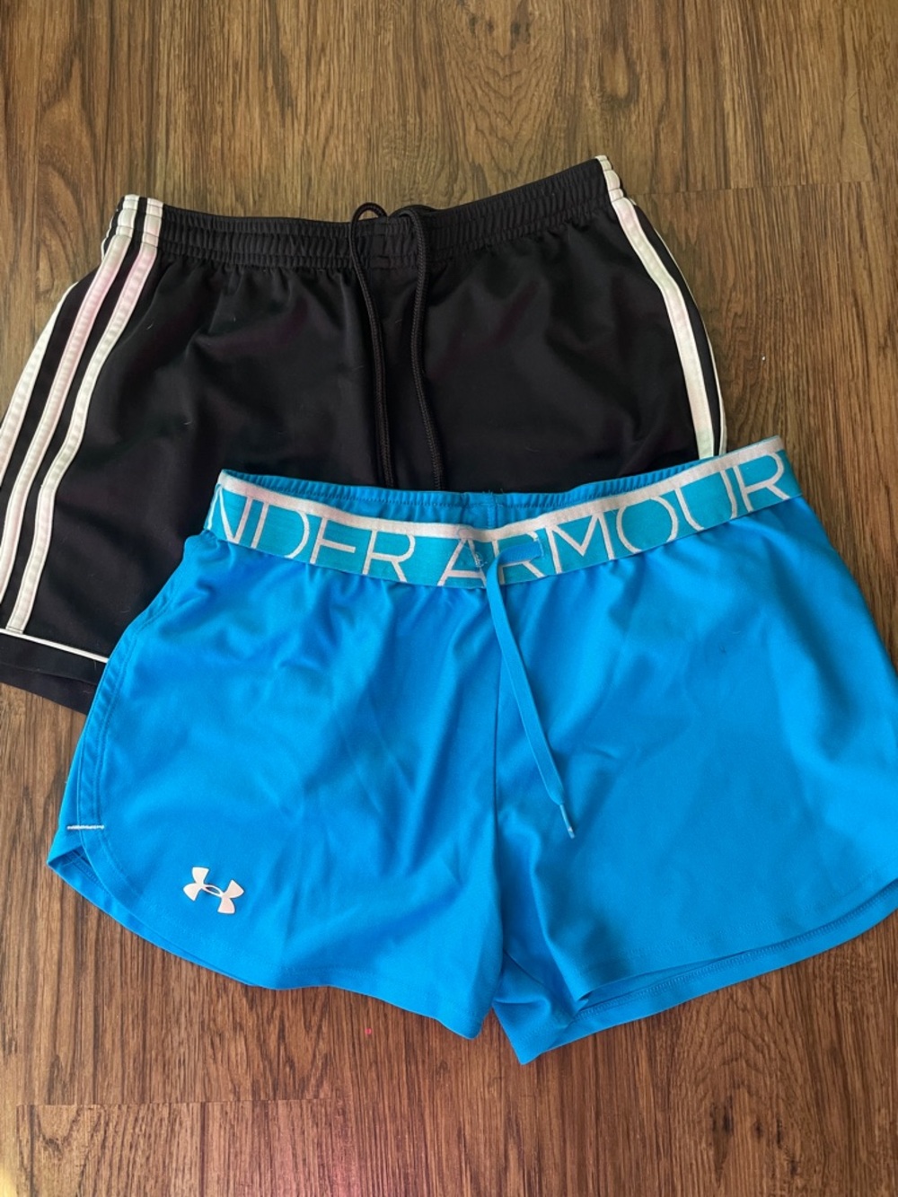 Under Armour Women's Turquoise and Black Adidas Climalite Athletic Shorts